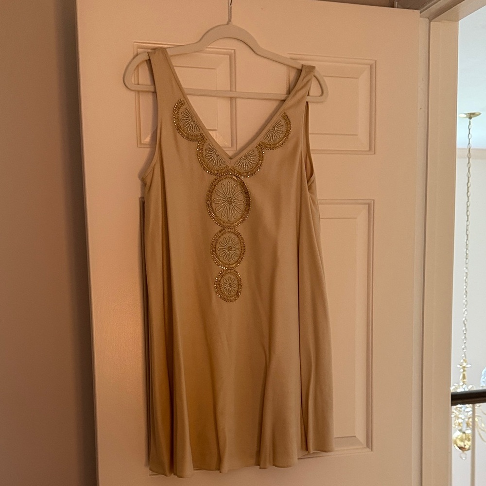 Lilly Pulitzer Beige Sleeveless Dress size medium